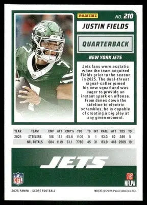 2025 Panini Score Justin Fields #210 Football - Football Card