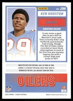 2025 Panini Score Ken Houston #299 Football - Trading Card