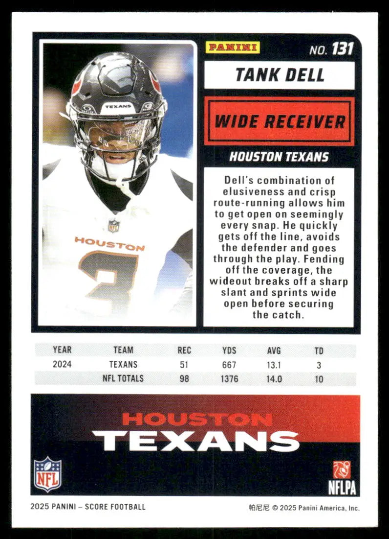 2025 Panini Score Tank Dell #131 Football - Football Card