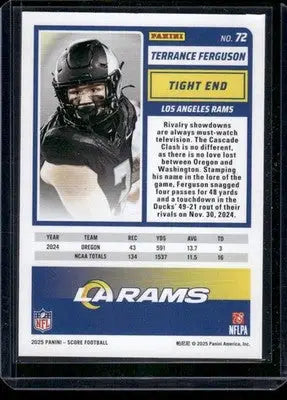 2025 Panini Score Terrance Ferguson #72 RC Football - Football Card