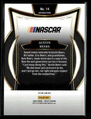 2025 Panini Select #14 Austin Beers Silver Prizms - Trading Card