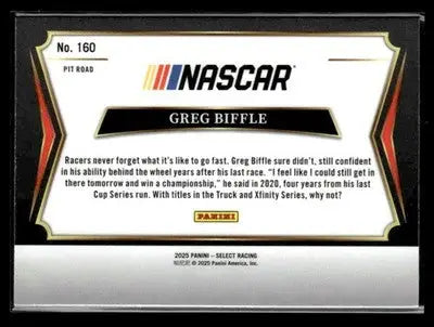 2025 Panini Select #160 Greg Biffle - Trading Card