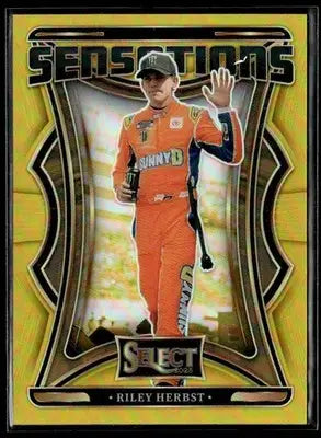 2025 Panini Select #27 Riley Herbst Sensations Gold Flash Prizms #/10 - Trading Card