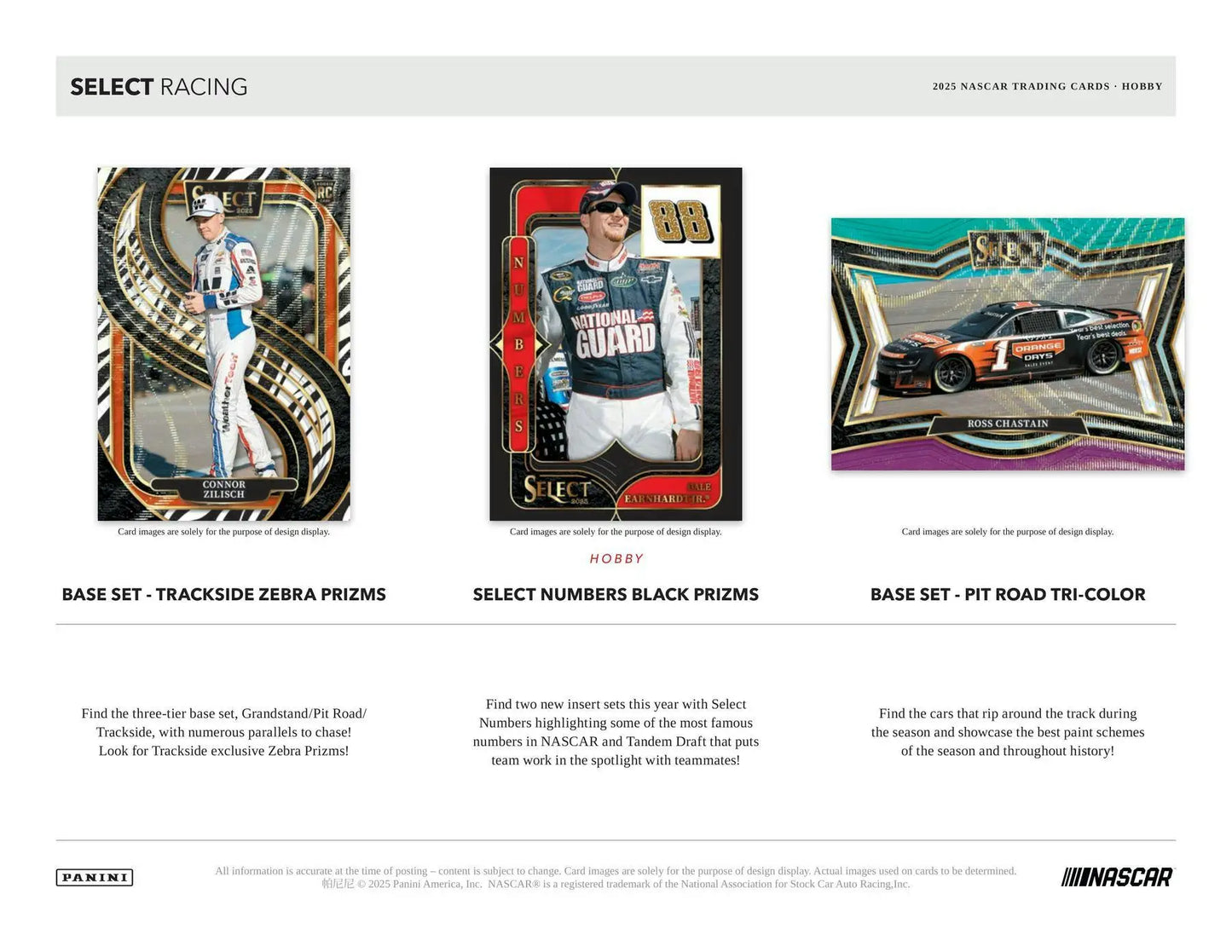 2025 Panini Select NASCAR Racing Hobby Box | Columbia Sports Cards - Sports Card Hobby Boxes