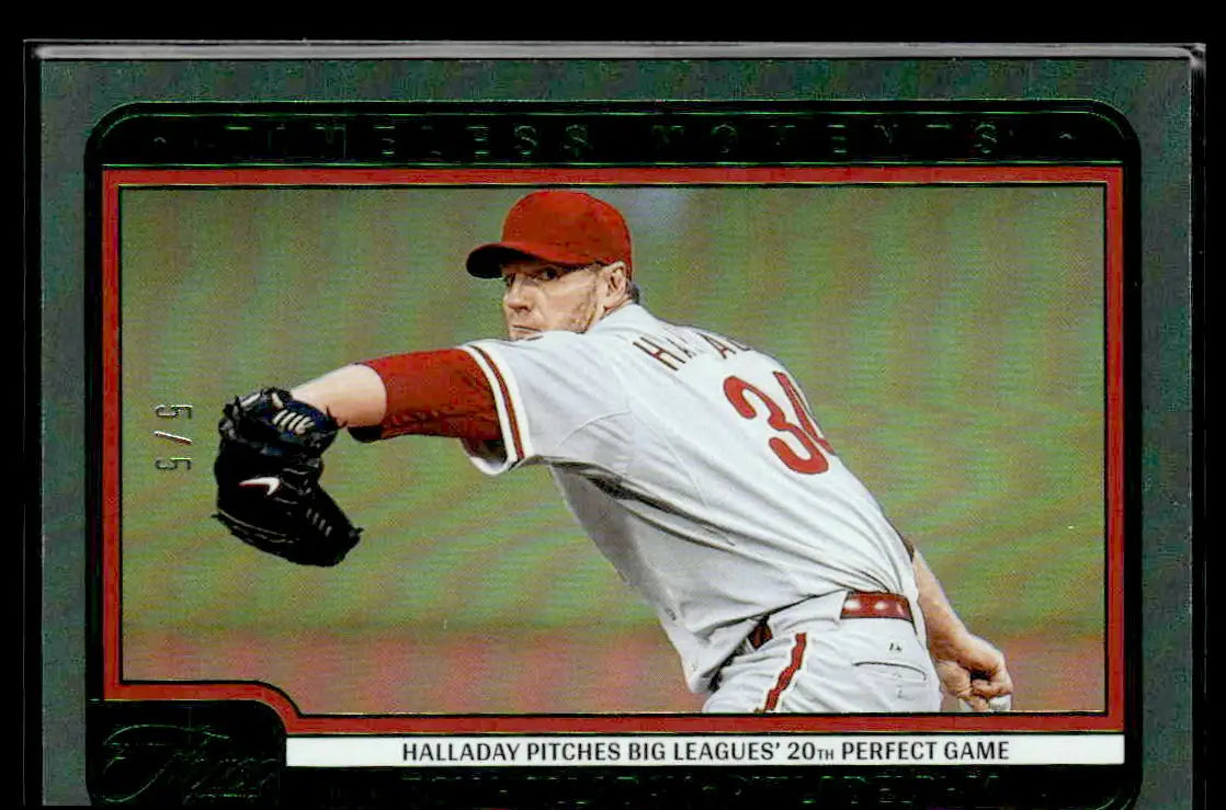 2025 Panini Three and Two #9 Roy Halladay Timeless Moments Emerald #5/5 - Trading Card