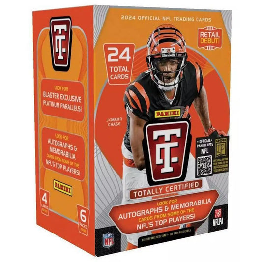 2025 Panini Totally Certified NFL Blaster Box featuring 2024 NFL trading cards