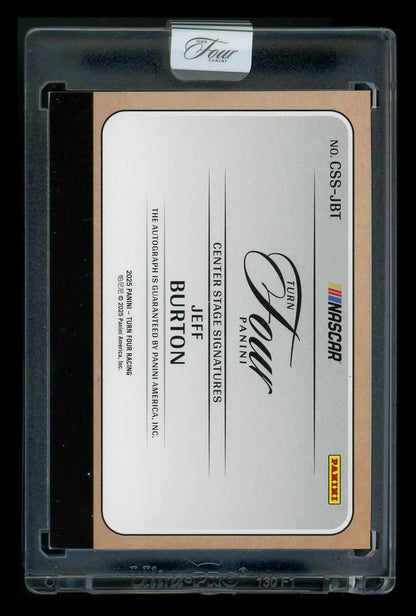Jeff Burton NASCAR Panini Turn Four Center Stage Signatures racing card 08/35