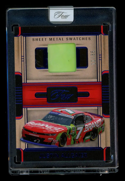 2025 Panini Turn Four Justin Allgaier #SWS-JAL Sheet Metal Swatch 12/35 Racing - Collectible Card