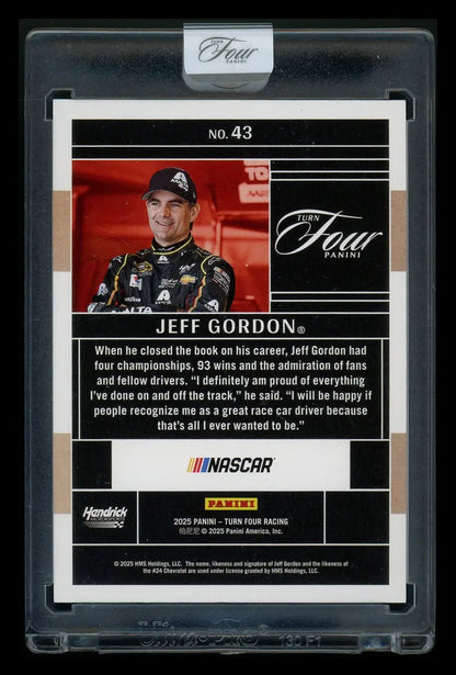 Panini Turn Four Racing Jeff Gordon NASCAR trading card from 2025 Turn Four Racing series