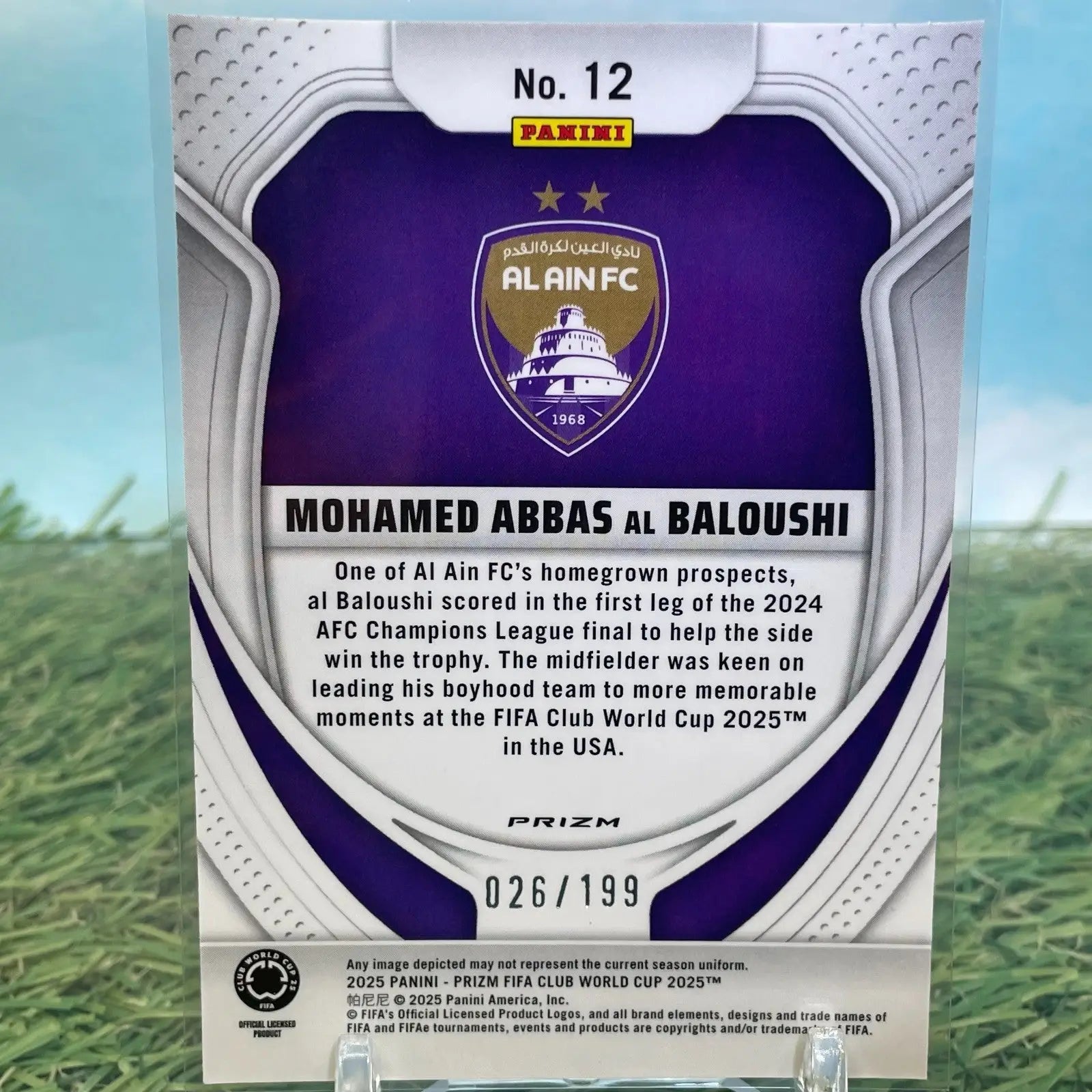 2025 Prizm FIFA Club World Cup Al Ain FC Mohamed Abbas Al Baloushi Orange /199