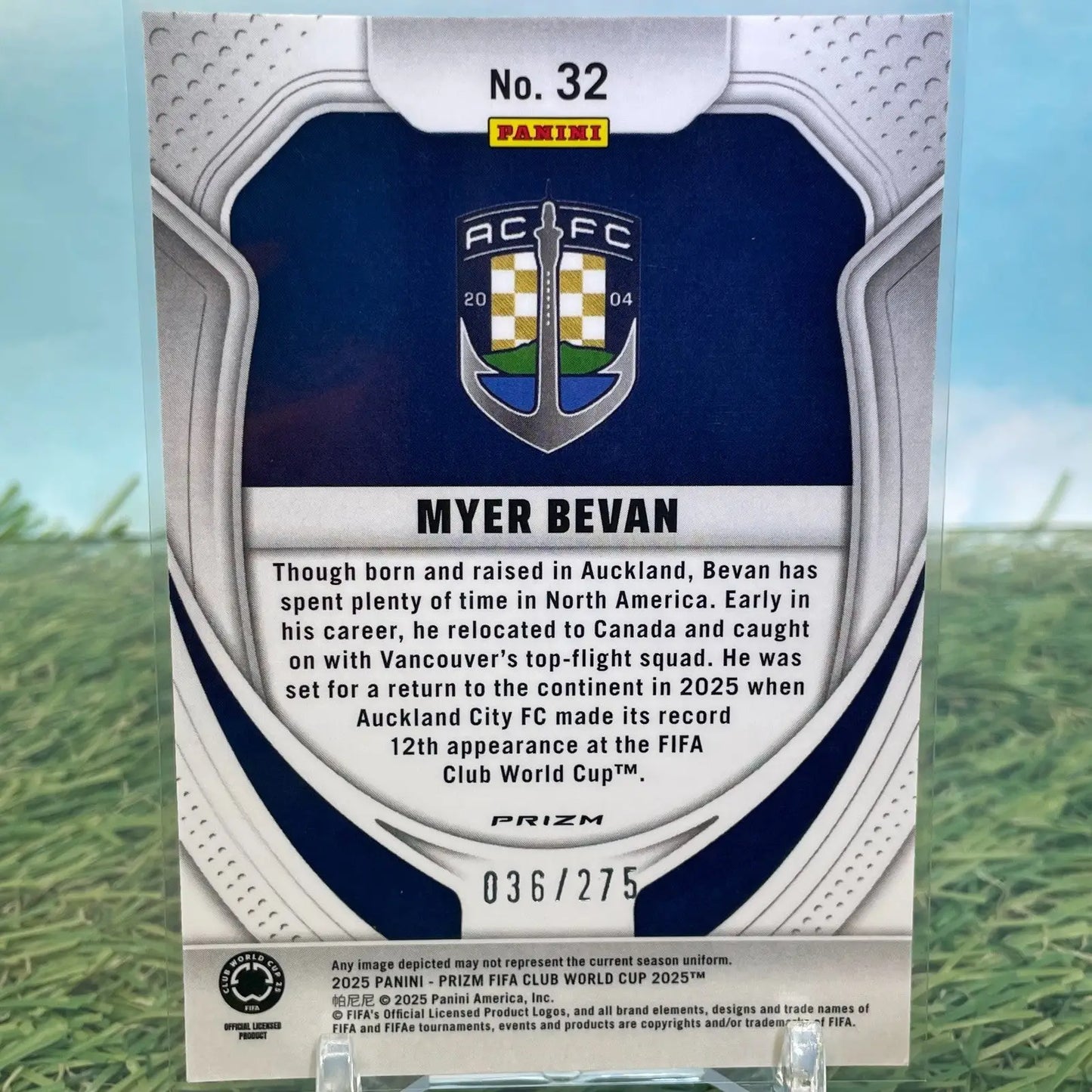 2025 Prizm FIFA Club World Cup Blue Pulsar Prizm /299 Myer Bevan RC