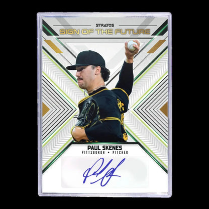 Paul Skenes autographed baseball card from 2025 Pulse Stratos Baseball Hobby Box