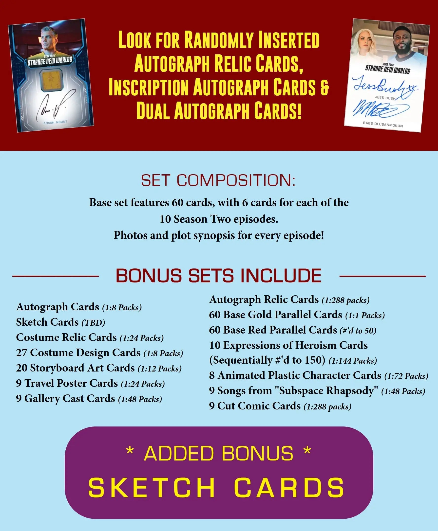 Trading card set advertisement for 2025 Rittenhouse Star Trek Strange New Worlds Hobby Box