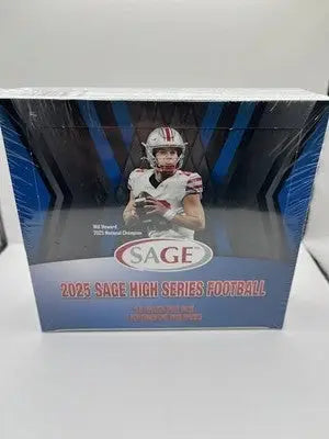Sealed box of 2025 Sage High Series Football hobby exclusive cards