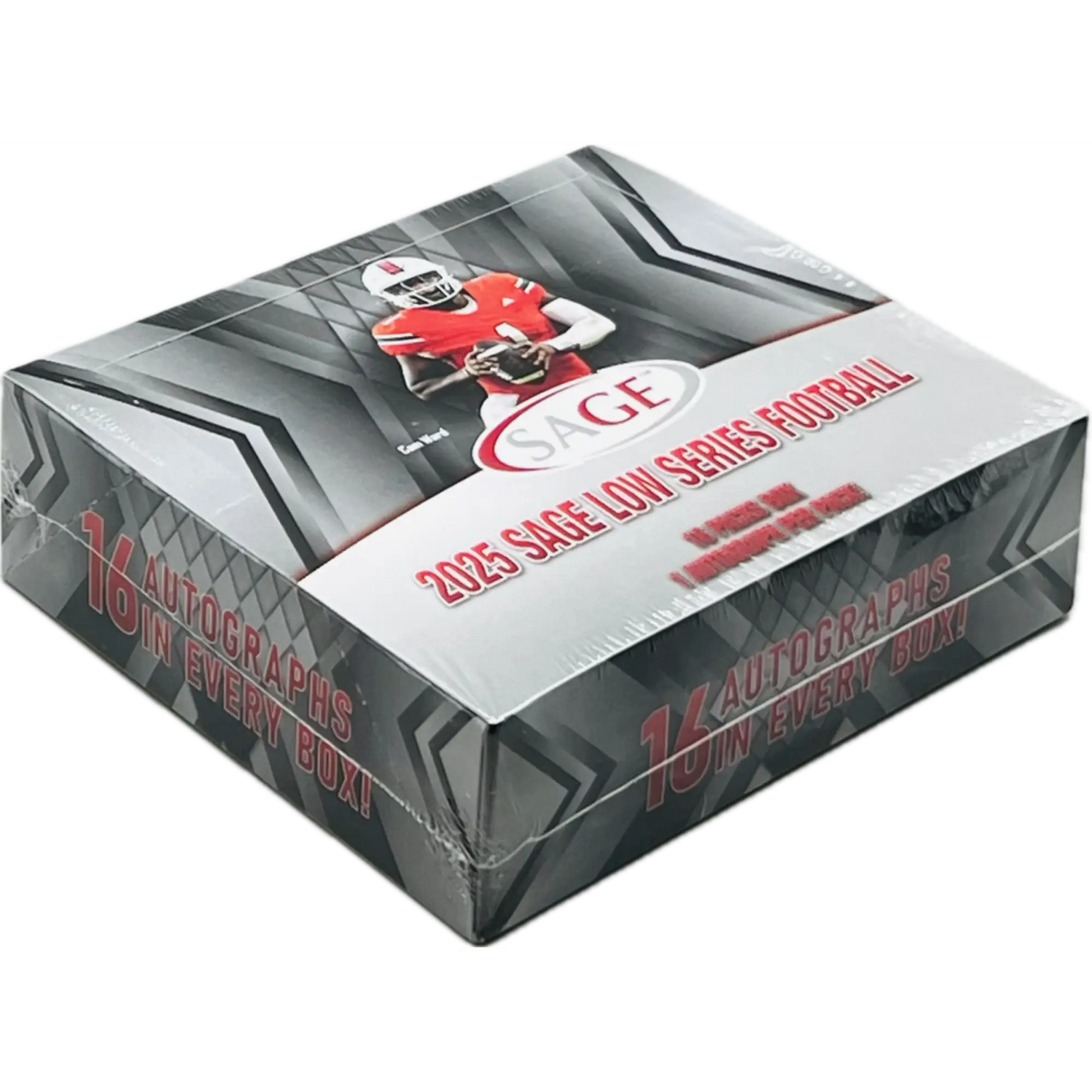Sealed 2025 Sage Low Series football hobby box with low series cards inside