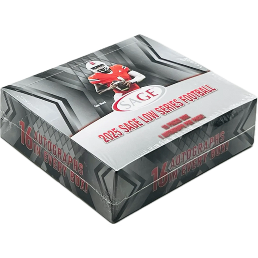 Sealed 2025 Sage Low Series football hobby box with low series cards inside