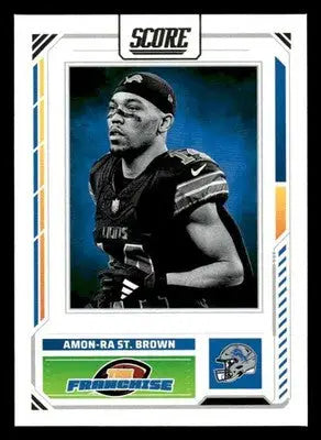 Amon-Ra St. Brown Detroit Lions football card from 2025 Score The Franchise series