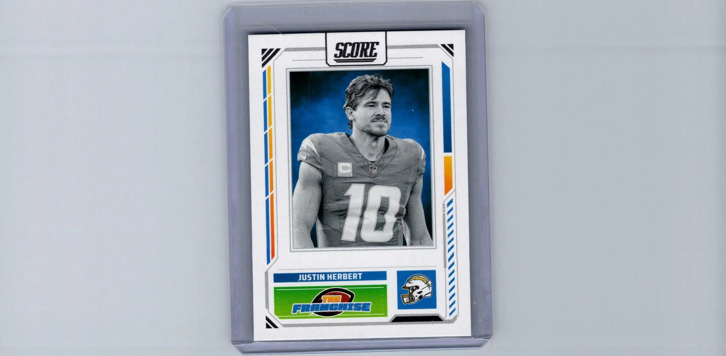 Justin Herbert football card 2025 Score The Franchise collectible product