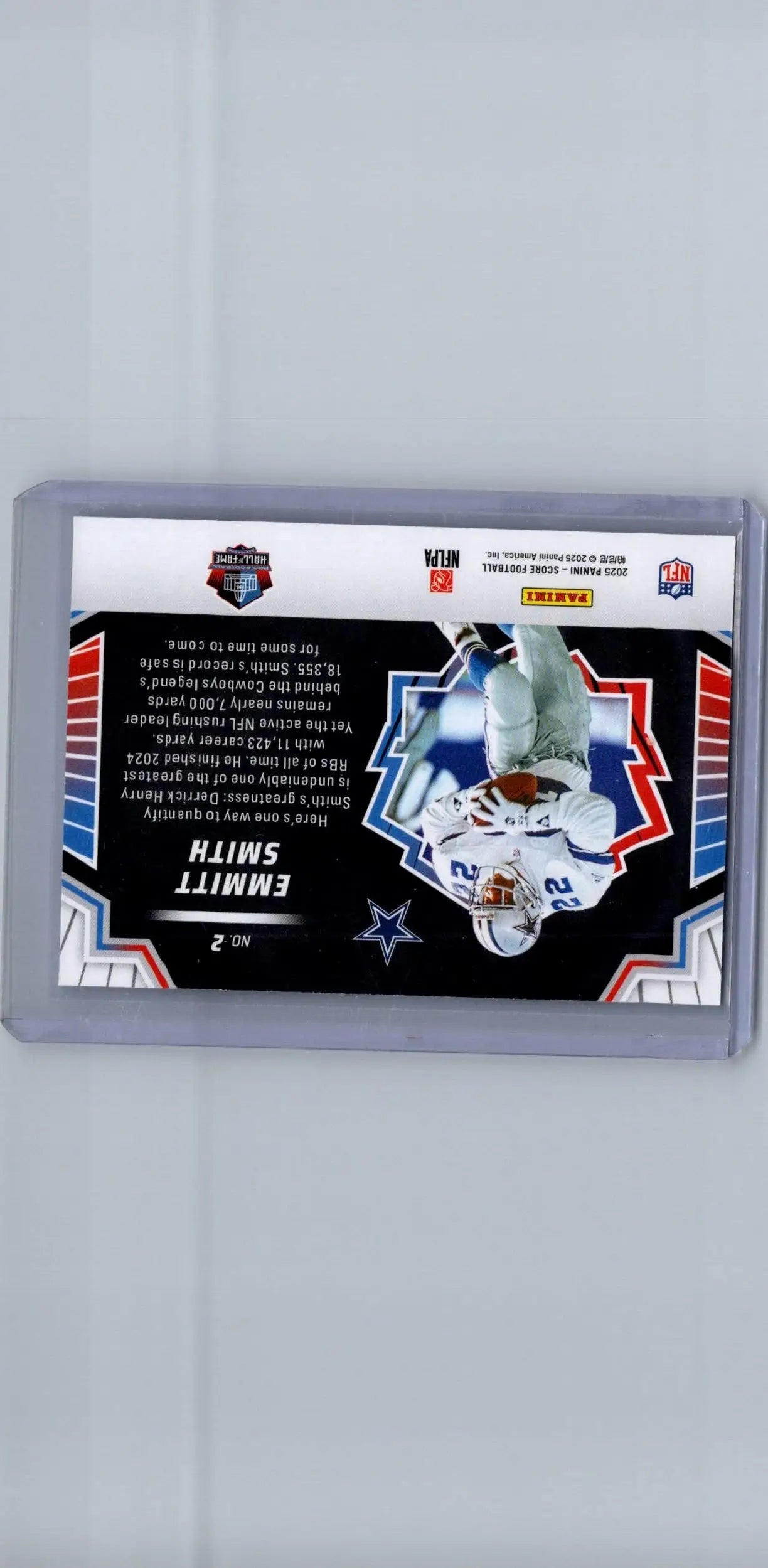 Emmitt Smith football card from 2025 Score Men of Canton collection featuring Smith Men