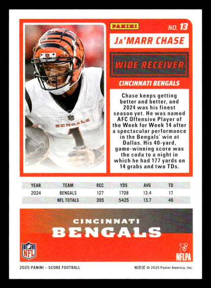 2025 Score-A-Treat Ja’Marr Chase Cincinnati Bengals football trading card