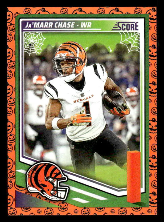Halloween-themed Ja’Marr Chase Cincinnati Bengals football trading card 2025 Score-A-Treat