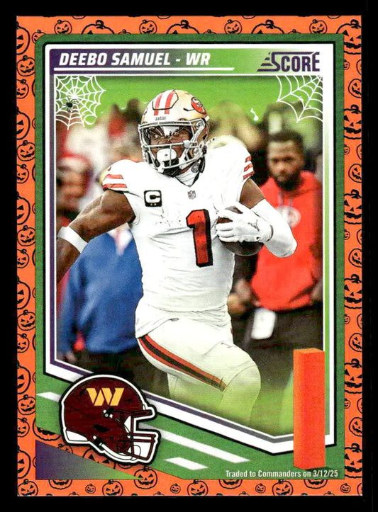 Halloween-themed 2025 Score-A-Treat Deebo Samuel football trading card featuring Washington Commanders