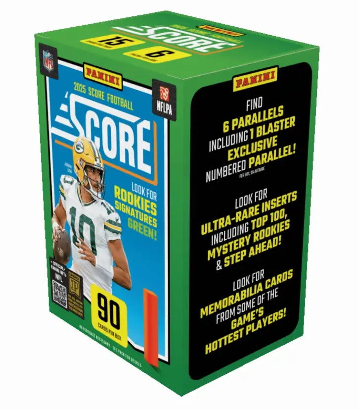 2023 Panini Score Football Blaster Box displayed in 2025 Score NFL Football product