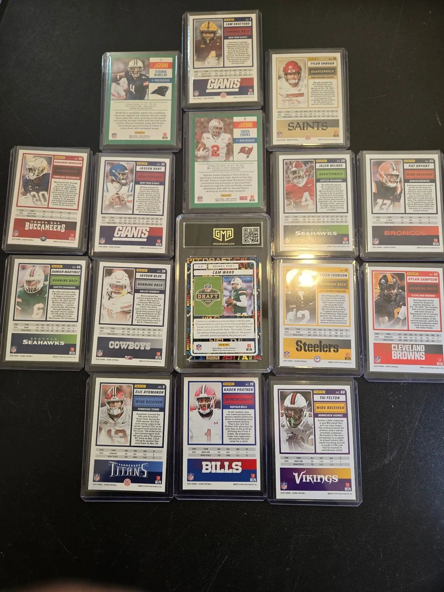 2025 Score Rookie Football Card Lot 16 RCs Cam Ward Draft Insert GMA 9 Assorted - Football Cards