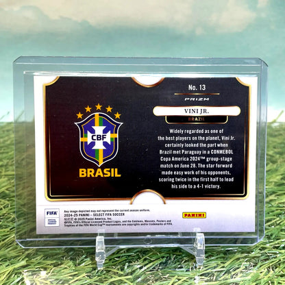 Brazil soccer card with silver prizm and select FIFA snapshots insert 2025