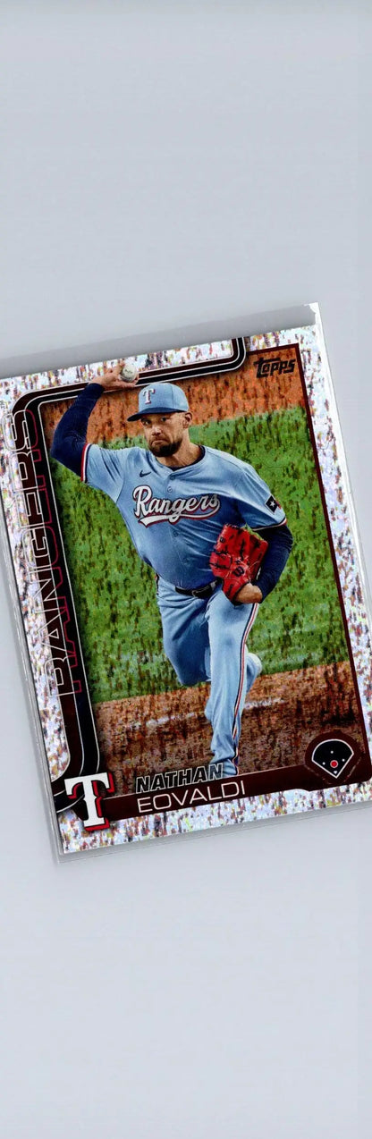 Baseball trading card of Nathan Eovaldi Sandglitter from 2025 Topps series