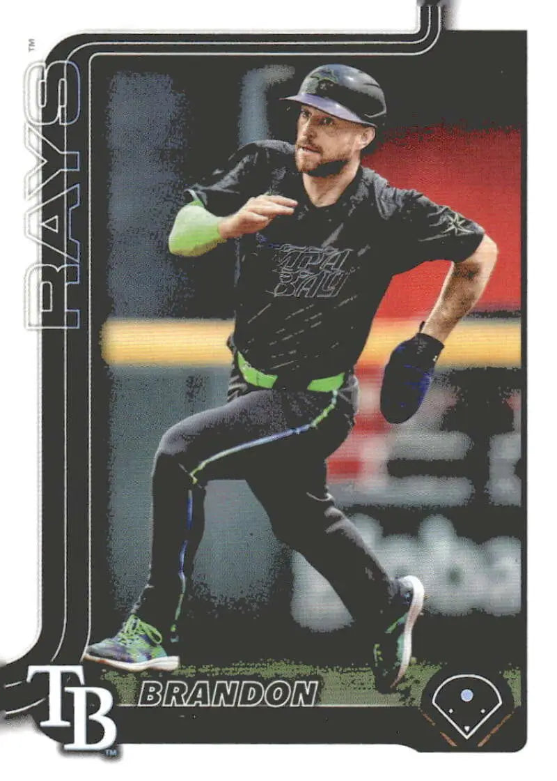 Baseball card featuring Brandon Lowe of the Tampa Bay Rays from 2025 Topps series