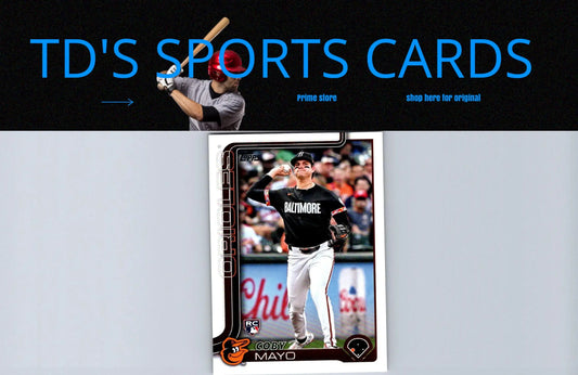 2025 Topps Coby Mayo Baseball Card displaying player image and team logo