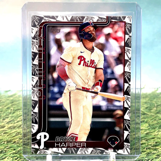 Bryce Harper baseball card featuring 2025 Topps Spring Training Foil, Philadelphia Phillies