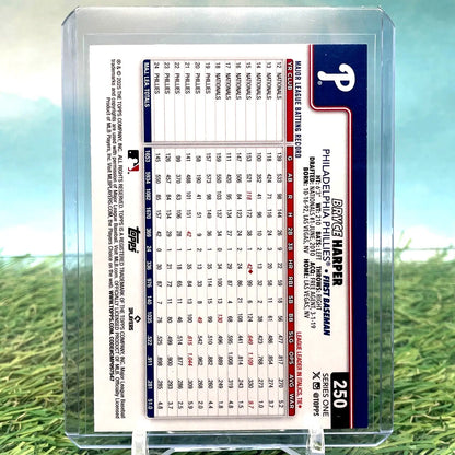 2025 Topps #250 Bryce Harper Spring Training Foil card featuring Philadelphia Phillies