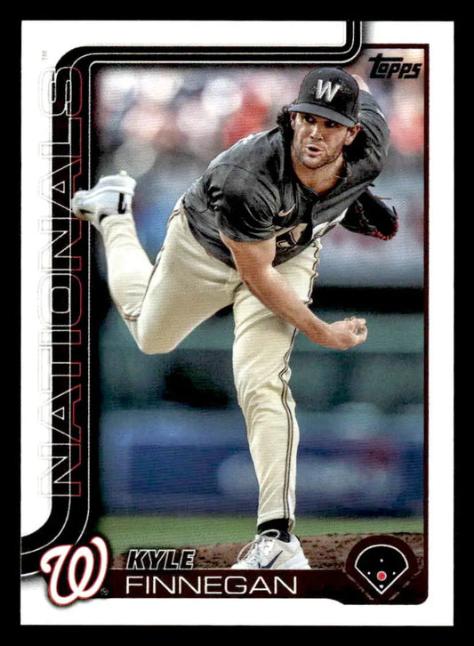 2025 Topps Kyle Finnegan baseball card featuring pitcher Kyle Finnegan in collectible sports memorabilia
