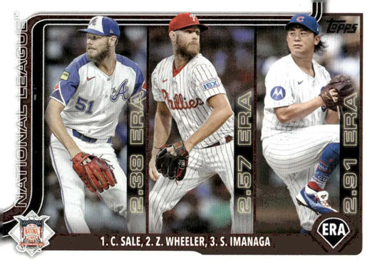 Baseball card featuring Chris Sale, Shota Imanaga, and Zack Wheeler players