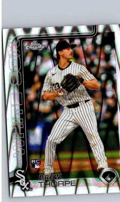2025 Topps #320 Drew Thorpe Diamante Foil rookie baseball card featuring Drew Thorpe
