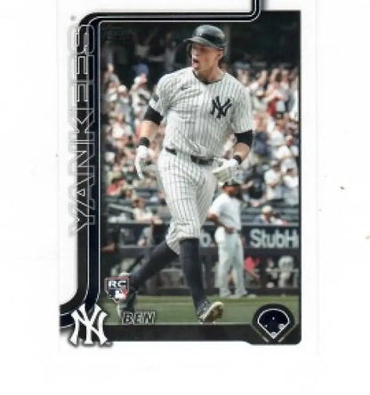 2025 Topps Ben Rice rookie baseball card featuring New York Yankees player