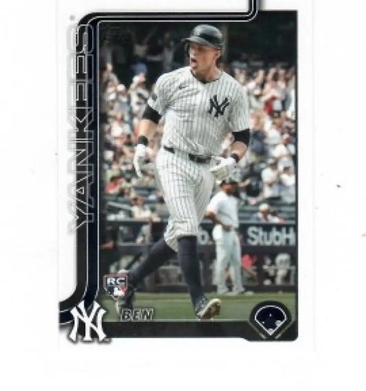 2025 Topps Ben Rice rookie baseball card featuring New York Yankees player