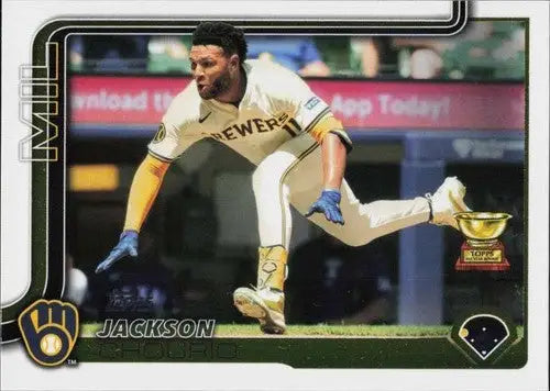 Original gloss baseball card featuring Jackson Chourio NM-MT from 2025 Topps