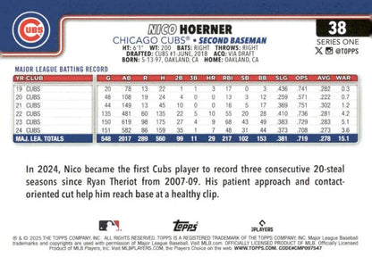 2025 Topps Nico Hoerner Chicago Cubs baseball card NM-MT product image