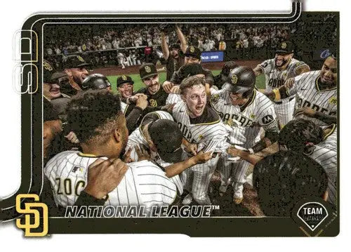 Original gloss 2025 Topps San Diego Padres baseball card featuring San Diego Padres team logo
