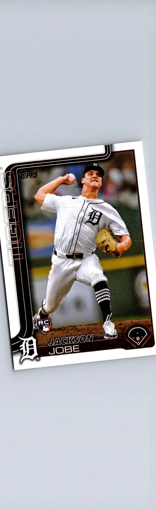 Baseball card featuring Jackson Jobe as a pitcher in Detroit Tigers uniform 2025 Topps #490
