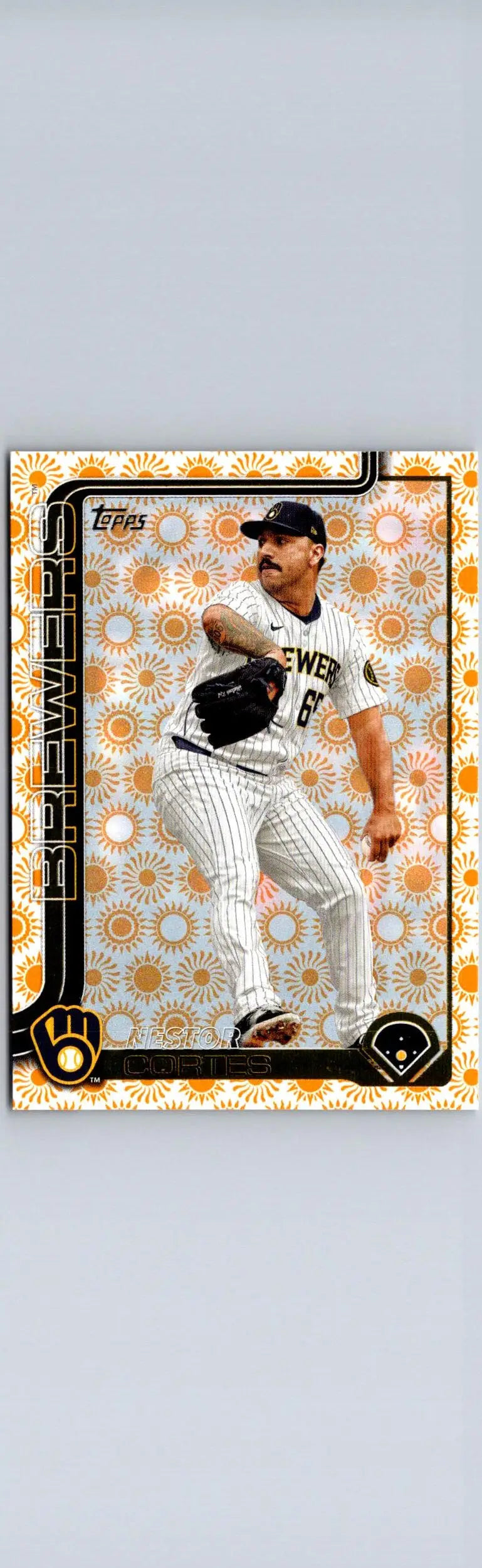 Baseball card featuring Nestor Cortes pitcher from 2025 Topps #604 Cortes Holiday