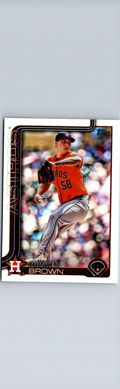 Baseball card of Hunter Brown from 2025 Topps #693 Hunter Brown Rainbow Foil