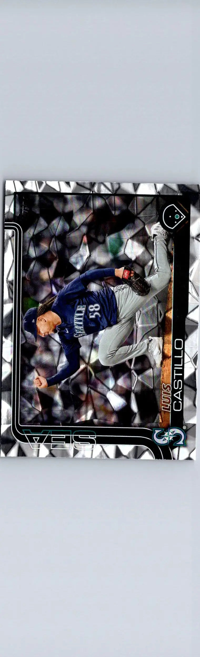 Luis Castillo baseball card 2025 Topps #73 Luis Castillo Diamante Foil display