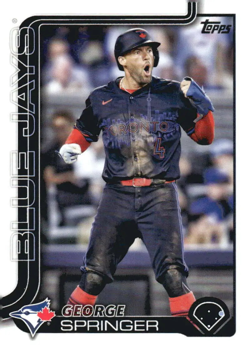2025 Topps George Springer Toronto Blue Jays baseball card featuring Toronto Blue team