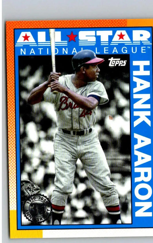 Hank Aaron baseball card from 2025 Topps #90AS-14b celebrating Topps Baseball 35th Anniversary