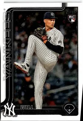 2025 Topps Will Warren Baseball Card featuring York Yankees pitcher on the front