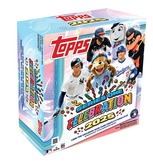 Topps Baseball Series 1 Celebration Mega Box featuring 2025 Topps Baseball cards
